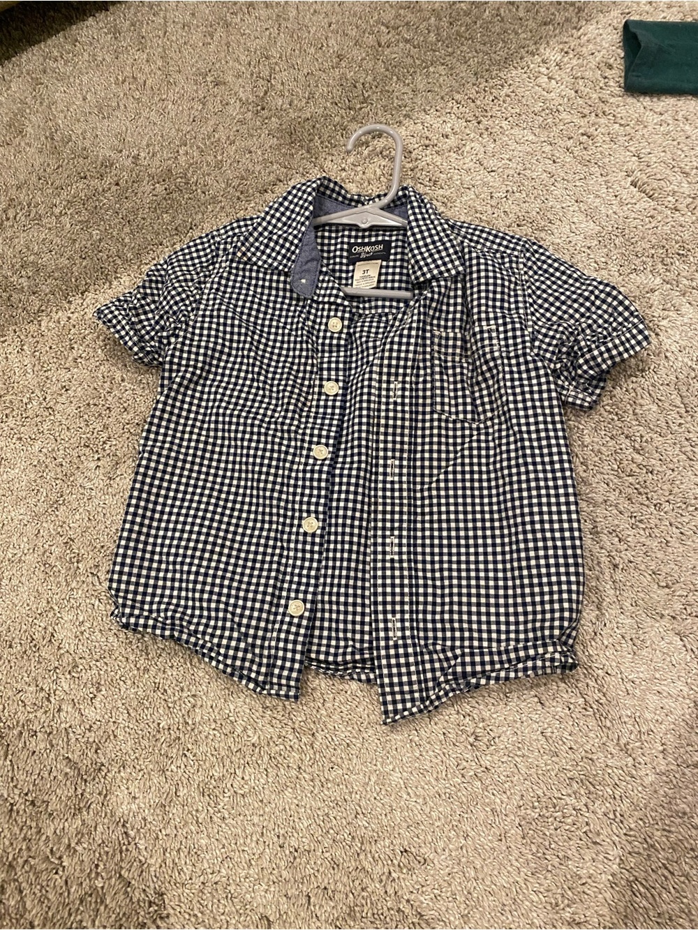 OshKosh B'gosh Navy & White Gingham Button-Front Shirt